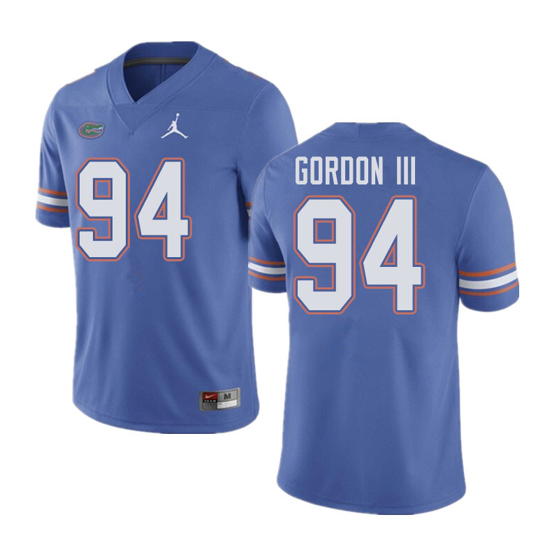 Jordan Brand Men #94 Moses Gordon III Florida Gators College Football Jerseys Sale-Blue - Click Image to Close